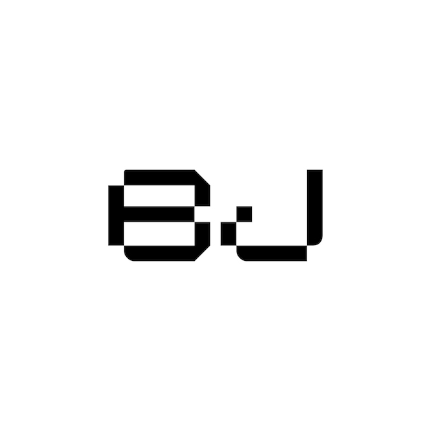 BJ Monogram Logo Design letra texto nombre símbolo monocromo logotipo alfabeto carácter simple logo