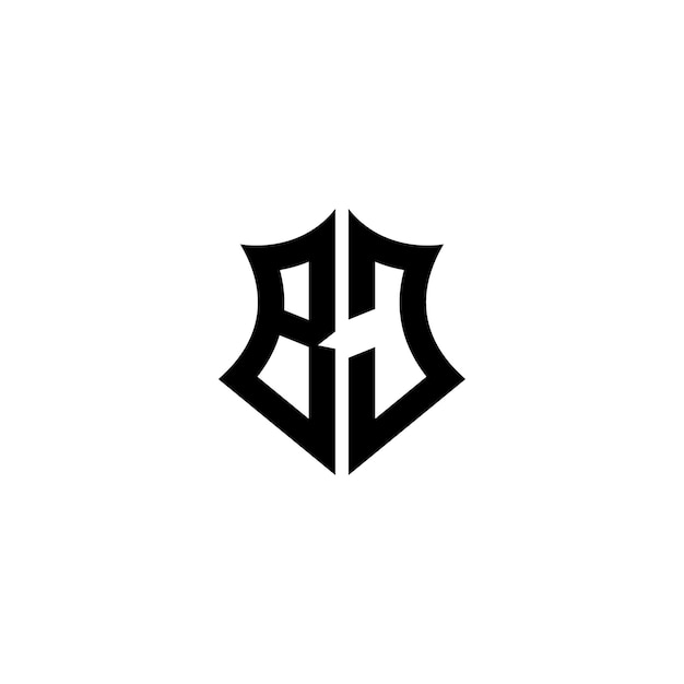 BJ Monogram Logo Design letra texto nombre símbolo monocromo logotipo alfabeto carácter simple logo