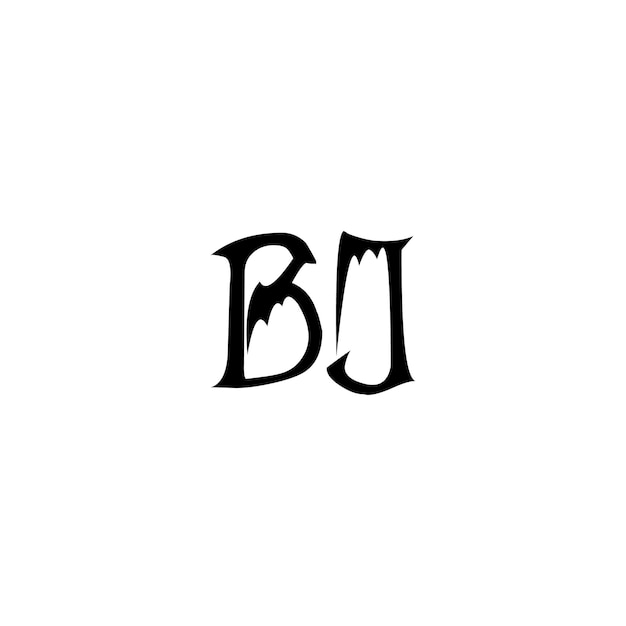 Vector bj monogram logo design letra texto nombre símbolo monocromo logotipo alfabeto carácter simple logo