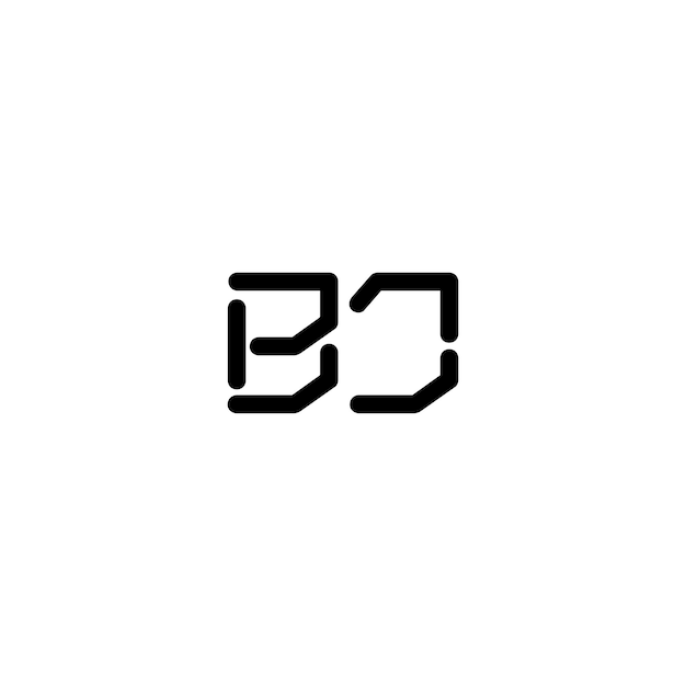 BJ Monogram Logo Design letra texto nombre símbolo monocromo logotipo alfabeto carácter simple logo