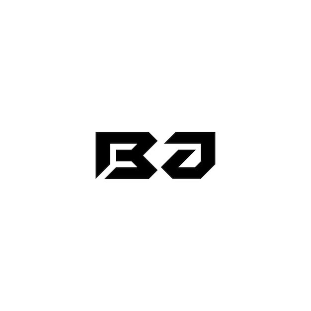 BJ Monogram Logo Design letra texto nombre símbolo monocromo logotipo alfabeto carácter simple logo