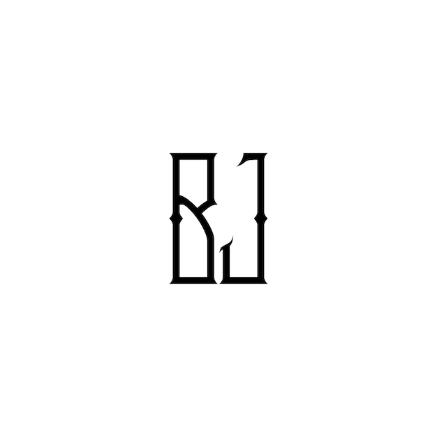 BJ Monogram Logo Design letra texto nombre símbolo monocromo logotipo alfabeto carácter simple logo