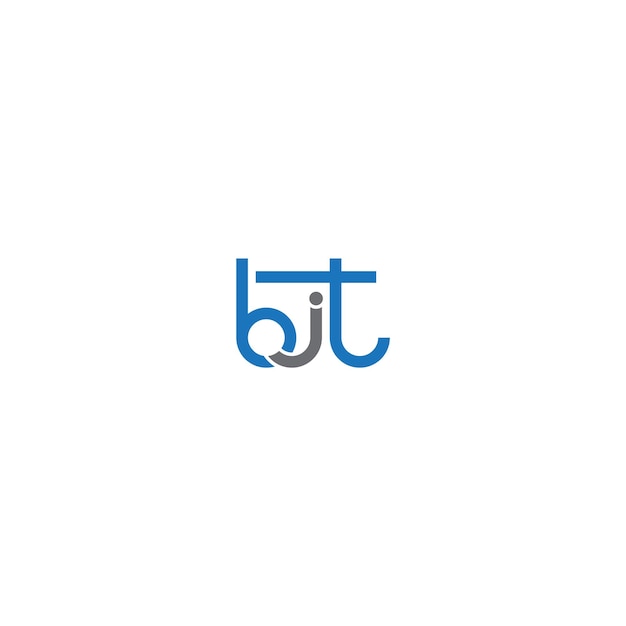 BJT Monograma de letras Diseño inicial de logotipo plantilla Ilustración vectorial BJT diseño de íconos elegante y profesional