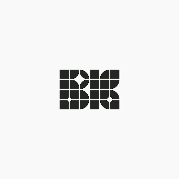 BK letra monograma con luz de chispa concepto de diseño de logotipo ícono de estilo mínimo ilustración de ícono vectorial