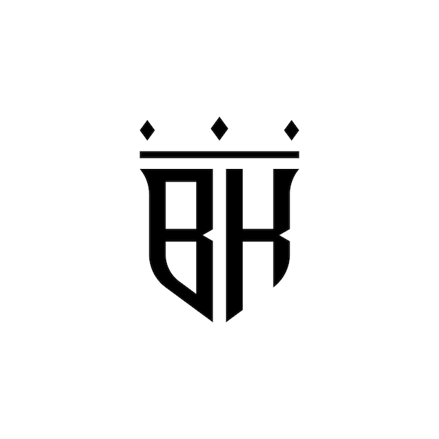 BK Monogram Logo Design letra texto nombre símbolo monocromo logotipo alfabeto carácter simple logo