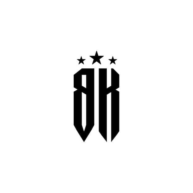 BK Monogram Logo Design letra texto nombre símbolo monocromo logotipo alfabeto carácter simple logo
