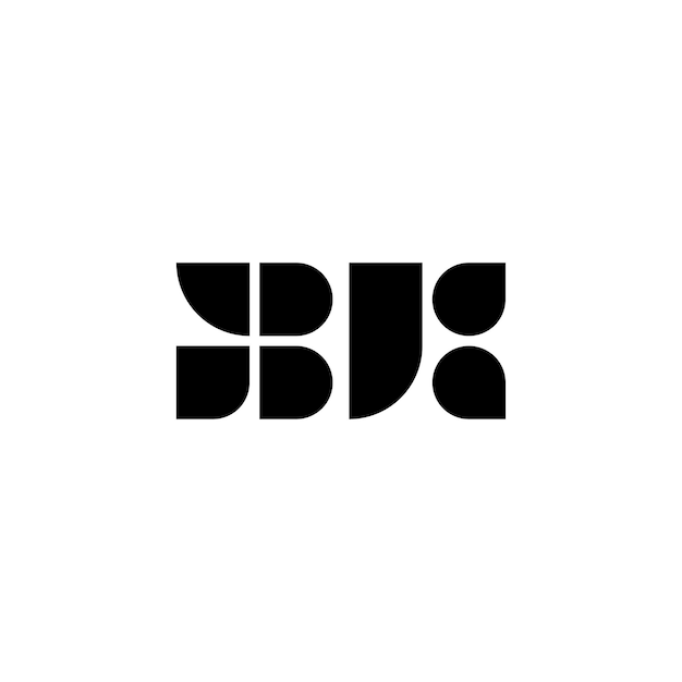 BK Monogram Logo Design letra texto nombre símbolo monocromo logotipo alfabeto carácter simple logo