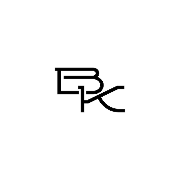 BK Monogram Logo Design letra texto nombre símbolo monocromo logotipo alfabeto carácter simple logo