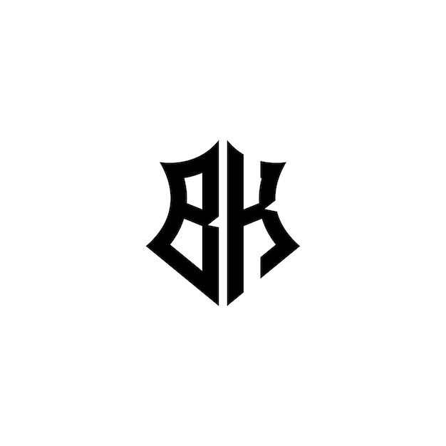 BK Monogram Logo Design letra texto nombre símbolo monocromo logotipo alfabeto carácter simple logo