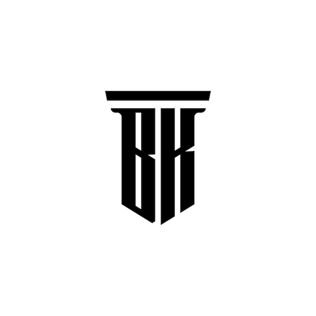 BK Monogram Logo Design letra texto nombre símbolo monocromo logotipo alfabeto carácter simple logo