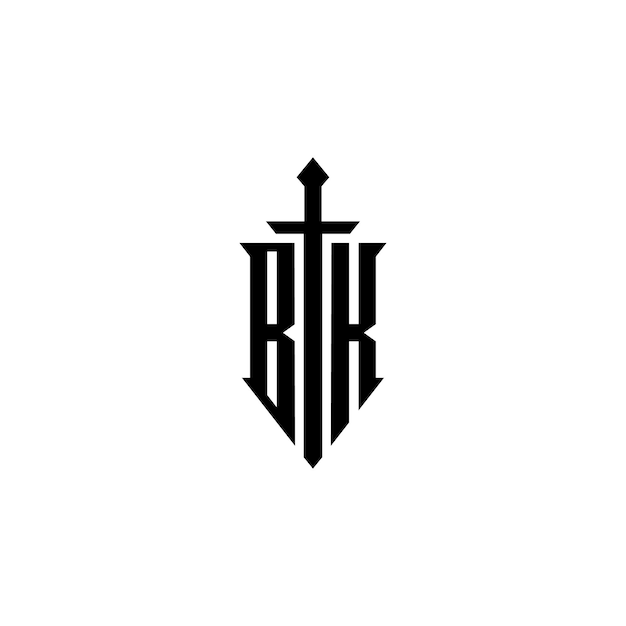 BK Monogram Logo Design letra texto nombre símbolo monocromo logotipo alfabeto carácter simple logo