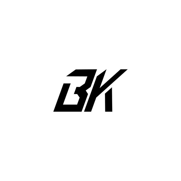 BK Monogram Logo Design letra texto nombre símbolo monocromo logotipo alfabeto carácter simple logo