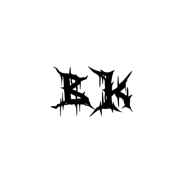 BK Monogram Logo Design letra texto nombre símbolo monocromo logotipo alfabeto carácter simple logo