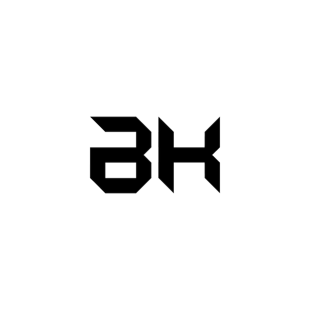 BK Monogram Logo Design letra texto nombre símbolo monocromo logotipo alfabeto carácter simple logo