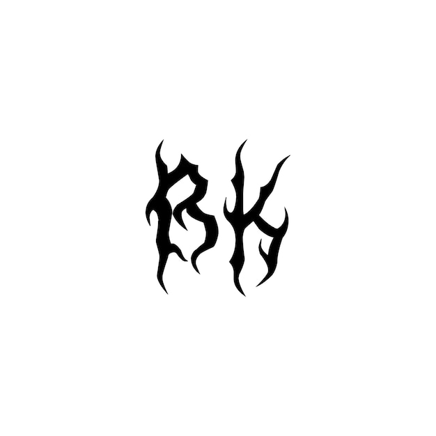 BK Monogram Logo Design letra texto nombre símbolo monocromo logotipo alfabeto carácter simple logo