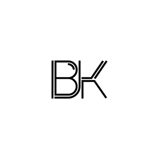 BK Monogram Logo Design letra texto nombre símbolo monocromo logotipo alfabeto carácter simple logo