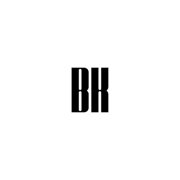 BK Monogram Logo Design letra texto nombre símbolo monocromo logotipo alfabeto carácter simple logo