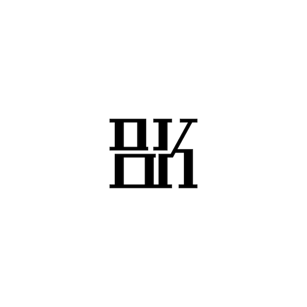 BK Monogram Logo Design letra texto nombre símbolo monocromo logotipo alfabeto carácter simple logo