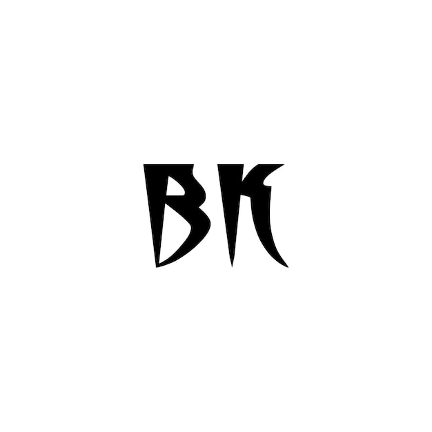 BK Monogram Logo Design letra texto nombre símbolo monocromo logotipo alfabeto carácter simple logo