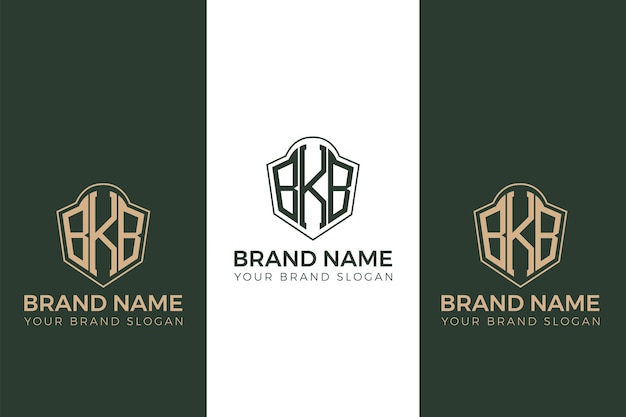 BKB Diseño de logotipo de letra inicial abstracta. BKB monograma escudo forma carta logotipo de la empresa.