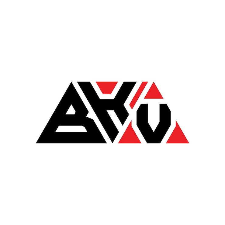 Vector bkv triángulo diseño de la letra del logotipo con forma de triángulo bkv diseño del logotipo triángulo monograma bkv vector triángulo logotipo plantilla con color rojo bkv logotipo triangular sencillo elegante y lujoso logotipo bkv