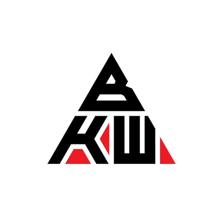 Vector bkw diseño de logotipo de letra triangular con forma de triángulo bkw diseñador de logotipo triangular monograma bkw triángulo vectorial plantilla de logotipo con color rojo bkw logo triangular sencillo elegante y lujoso logotipo