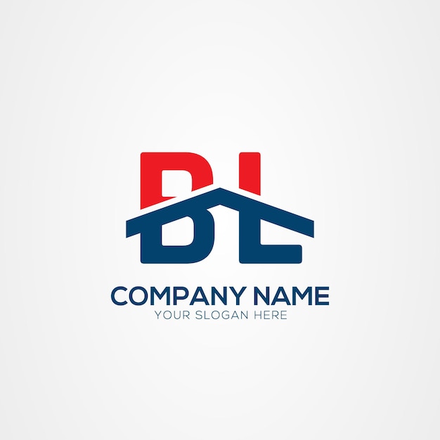 BL o LB Creative Modern Letters Elemento de diseño del logotipo