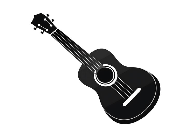 Black Acoustic Guitar Icon Descarga Vector de alta calidad para proyectos musicales