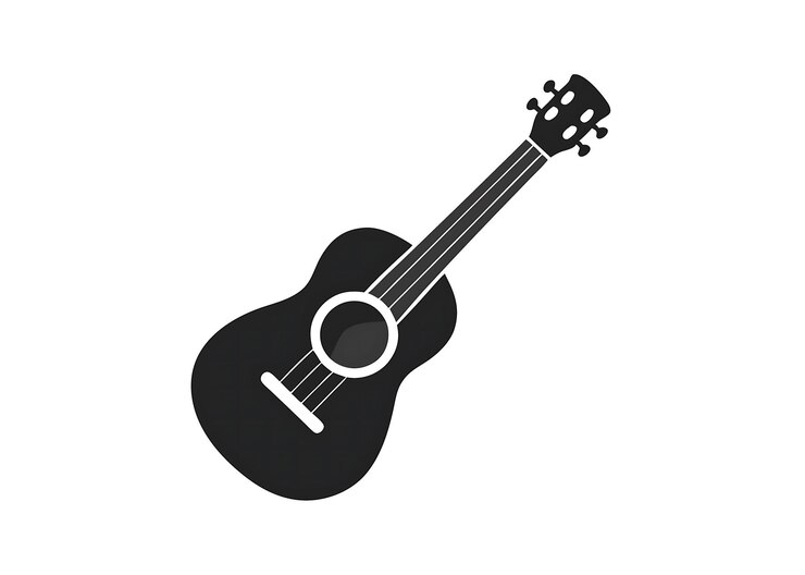 Black Acoustic Guitar Icon Descarga Vector de alta calidad para proyectos musicales