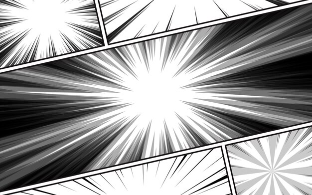 Black and white comic page background in pop art style
