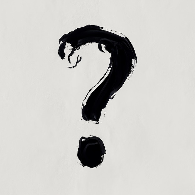 Vector a black and white drawing of a question mark