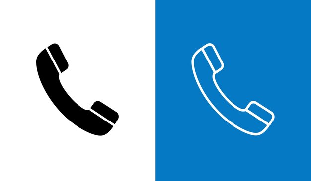 Black and White Telephone Icon