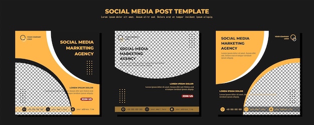 Black Brown Vector Social Media Post Template vector art ilustración y texto