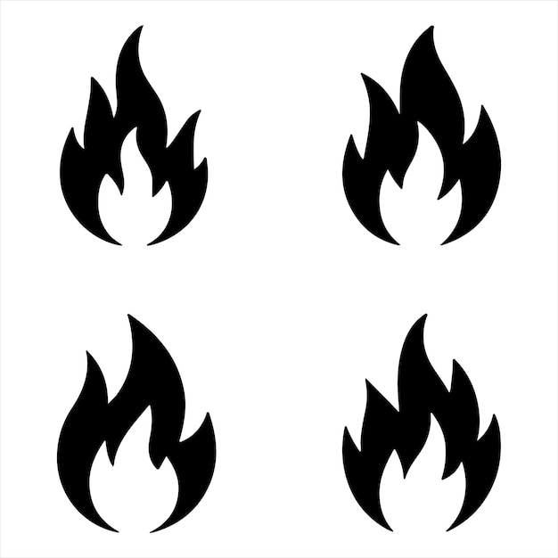 Black flames icons