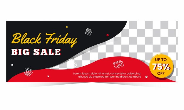 Black Friday Banner simple temporada de viernes negro