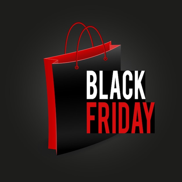 Black Friday Bolso shopper negro y rojo