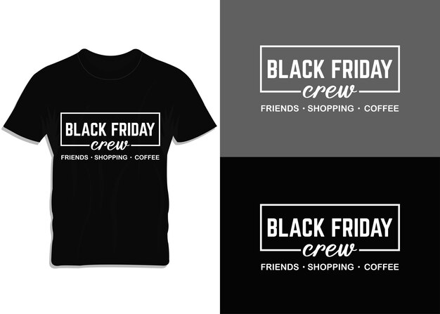 Vector black friday crew diseño de camisetas de vector mínimo para todo el mundo