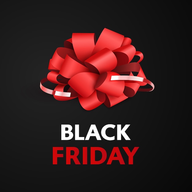 Black friday con lazo rojo para la caja