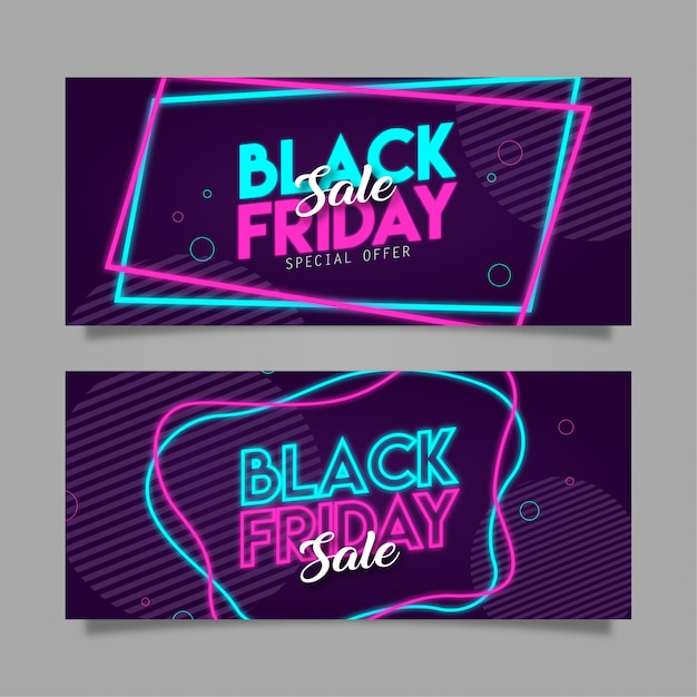 Vector black friday neon style