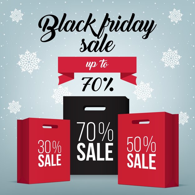 Black Friday shopping bag y plantilla de marketing de etiquetas de venta.