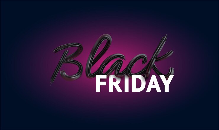 Black Friday Super Sale Fondo oscuro letras blancas y rojas texto ilustración vectorial