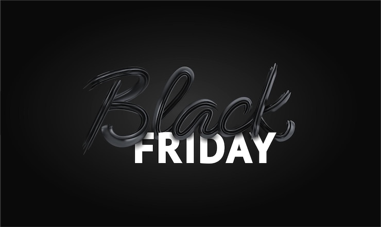 Black Friday Super Sale Fondo oscuro letras blancas y rojas texto ilustración vectorial