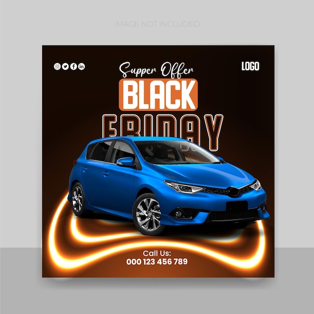 Vector black friday súper venta plantilla de diseño de publicaciones en las redes sociales