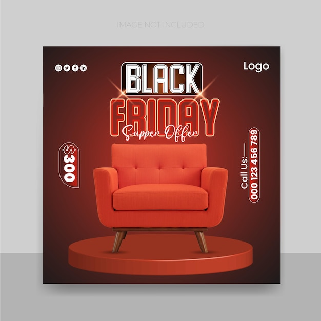 Black friday super venta en las redes sociales publicamos una plantilla de diseño de banner