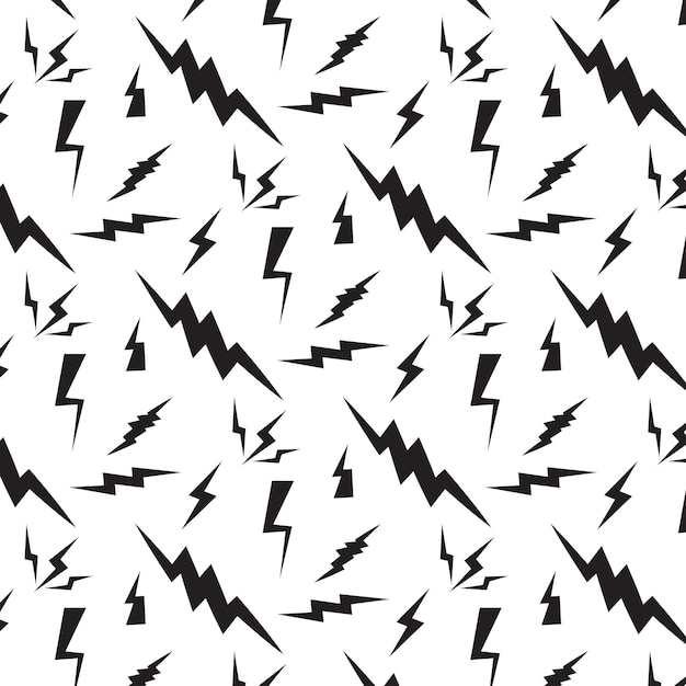 Black Lightning Bolt Vector Set Varios tipos y diseños