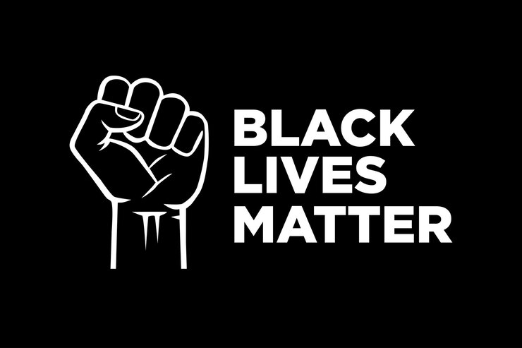 Black Lives Matter Antiracismo motivación vector ilustración de una mano