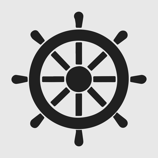 Black Ship Wheel Icon