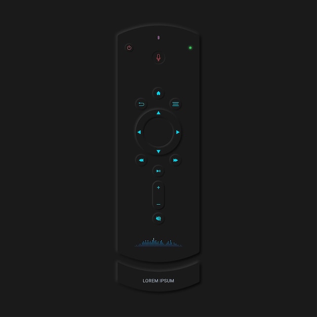 Black Smart Remote ui neuromórfico