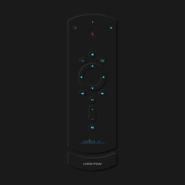 Black smart remote ui neuromórfico