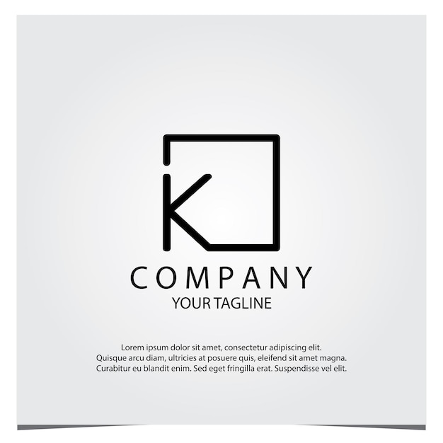 Black square k logo premium elegante plantilla vector eps 10